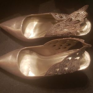 Gold high heels